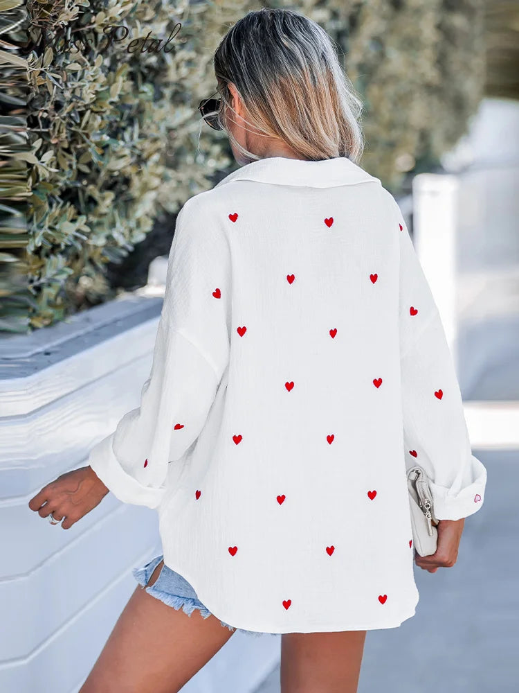 Love™ | Dames Blouse Met Hartjes Patroon