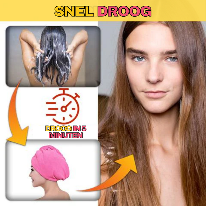 Microfiber haarhanddoek™ | Droog Je Haar In Een Handomdraai - Geen Föhn Nodig